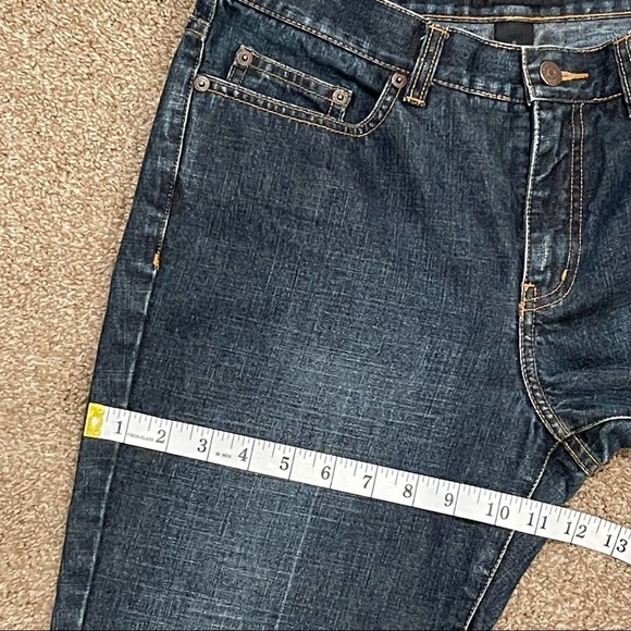 The Limited Dark Wash Denim Jeans w/ Perm Crease Straight Leg Classic Fit - Picture 8 of 14